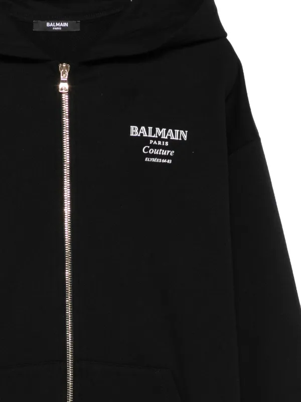 Balmain Kids logo-print zip-up Hoodie | Black | FARFETCH ZA
