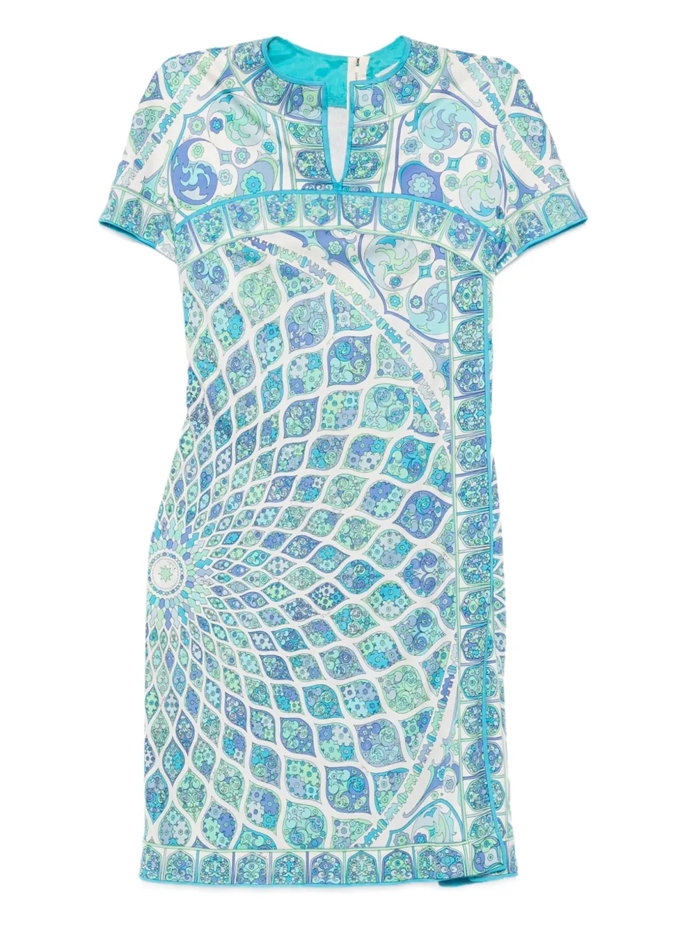 1960s geometric-pattern silk dress
