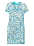PUCCI Pre-Owned 1960s geometric-pattern silk dress - Blue