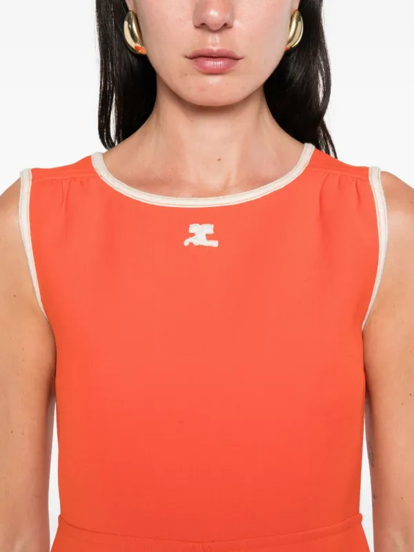 knee length dresses for ladies Cora Orange Tie Back Mini Dress - US 16