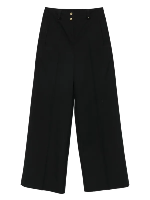 Moncler Pleated Wide-leg Trousers in Black