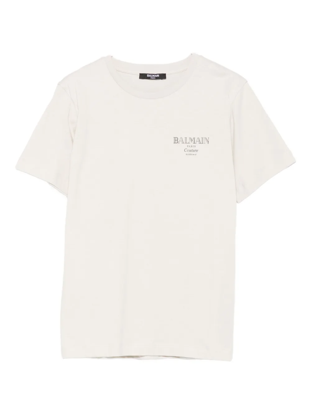 Balmain Kids Katoenen T-shirt met logoprint Beige