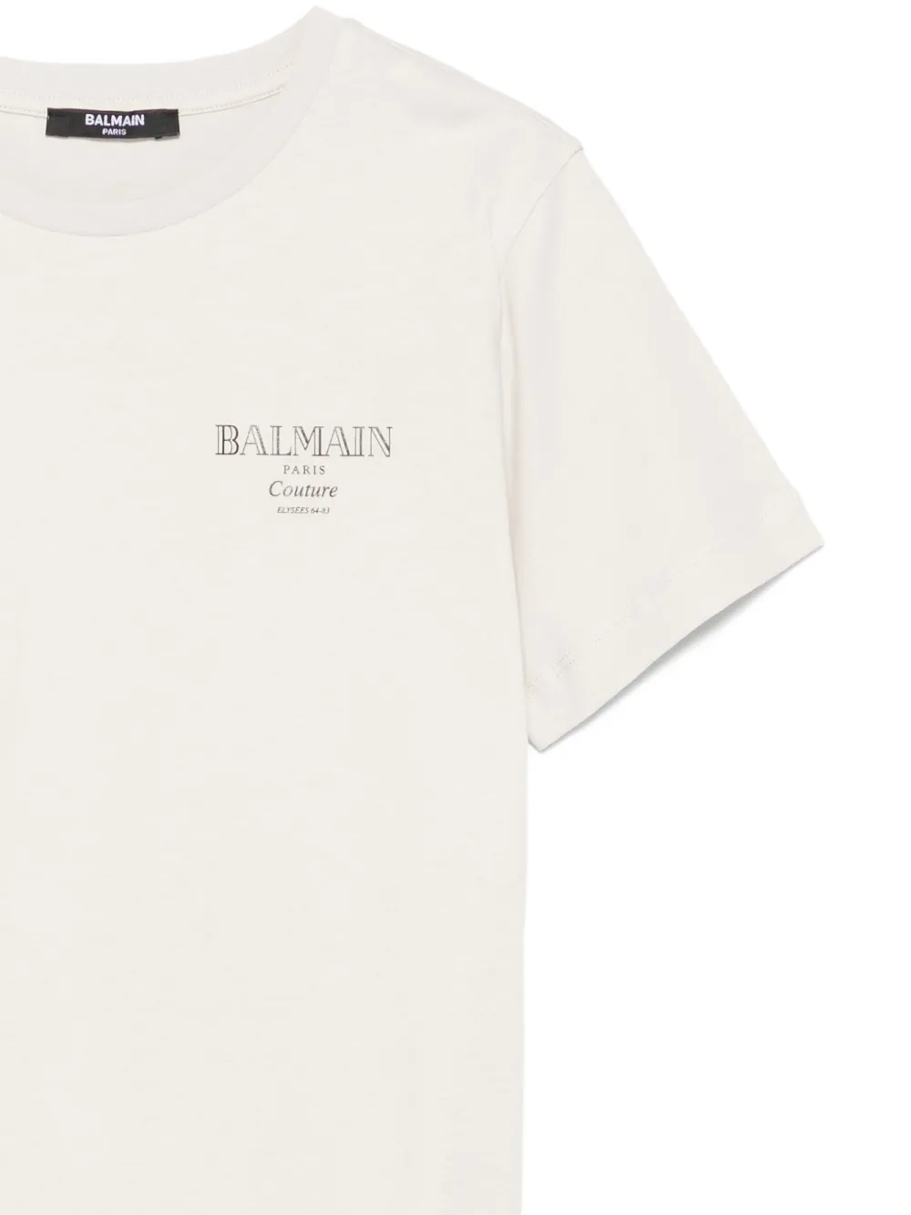Balmain Kids Katoenen T-shirt met logoprint Beige