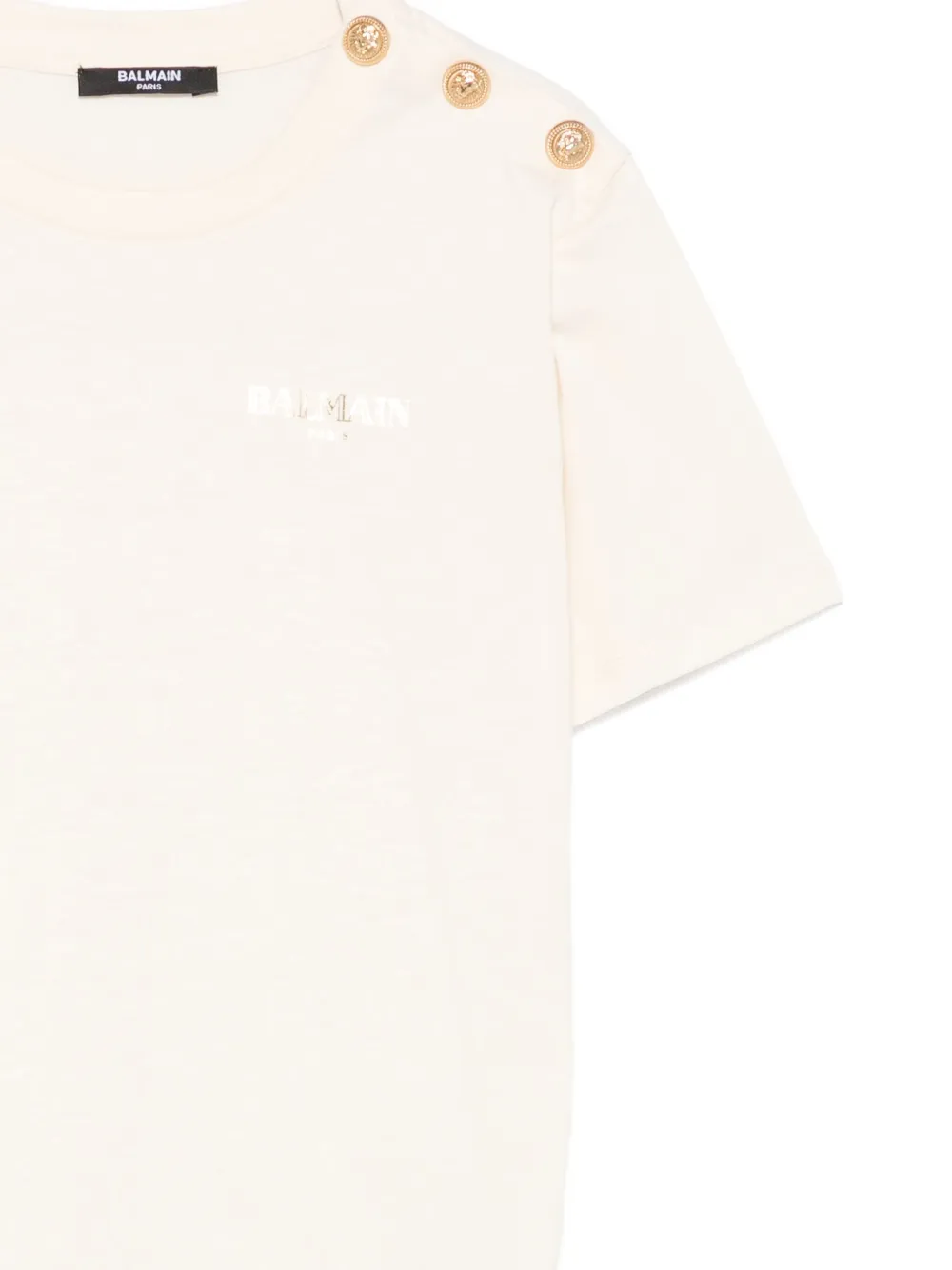 Balmain Kids T-shirt met verfraaide knopen Beige
