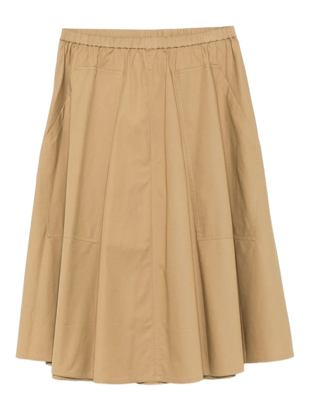 Vince elastic-waistline pocket midi skirt Beige