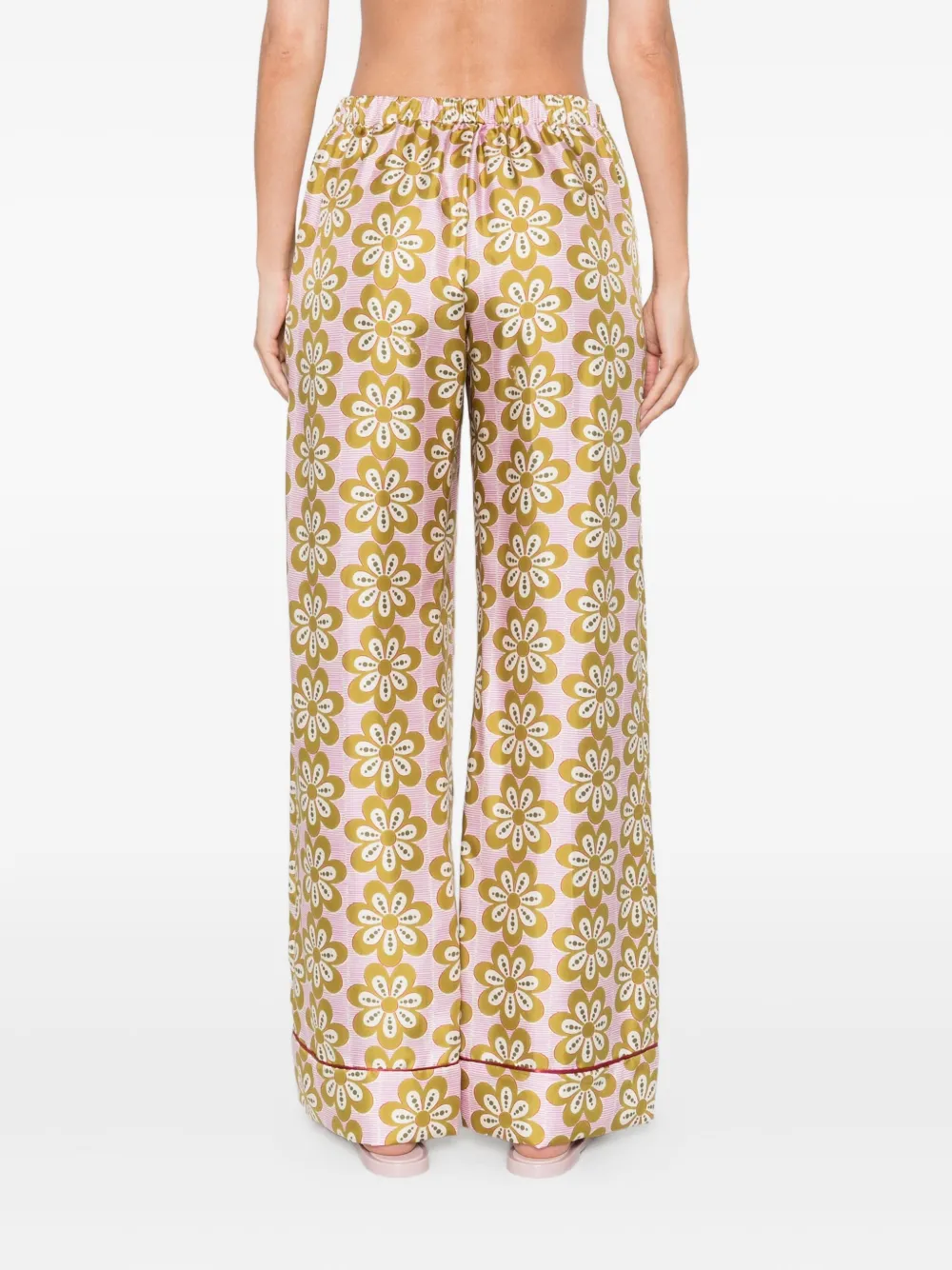 La DoubleJ Broek met bloemenprint Roze