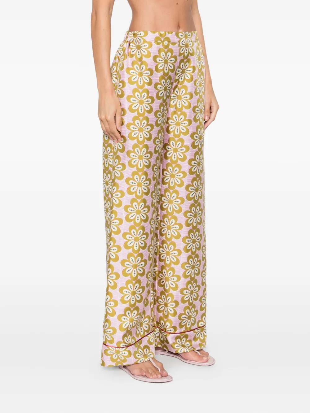 La DoubleJ Broek met bloemenprint Roze