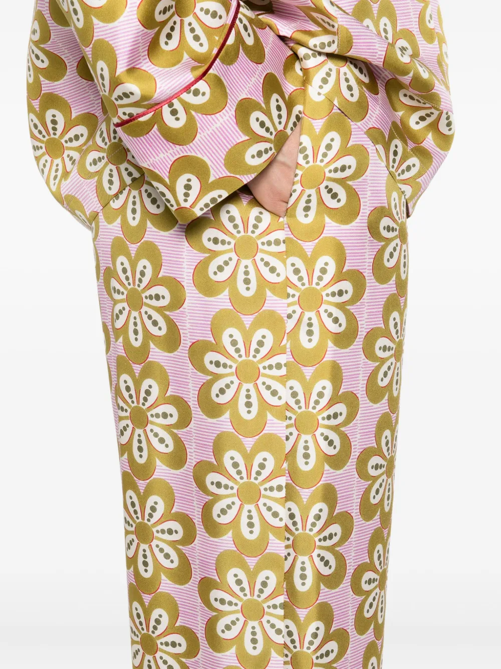 La DoubleJ Broek met bloemenprint Roze