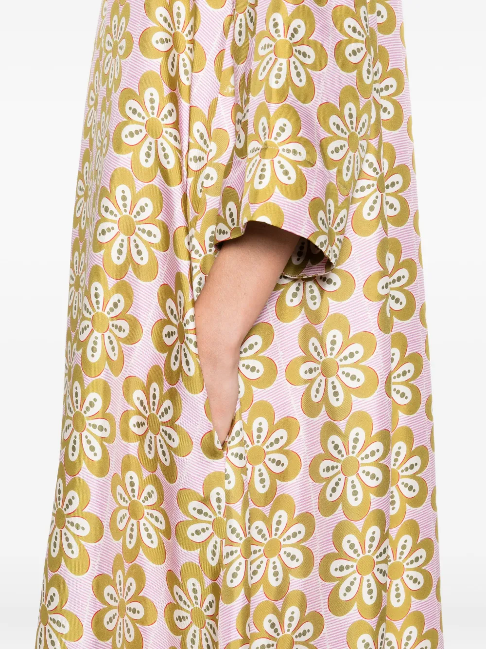 La DoubleJ floral-print silk dress Roze