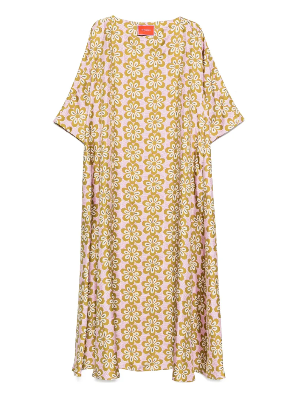 La DoubleJ floral-print silk dress Roze