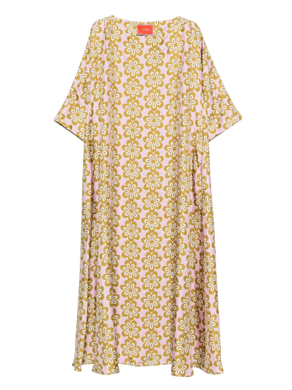 La DoubleJ floral-print silk dress Roze