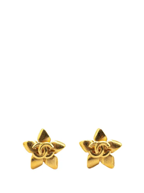 CHANEL Pre-Owned guldbelagt CC blomster-øreclips fra 1996