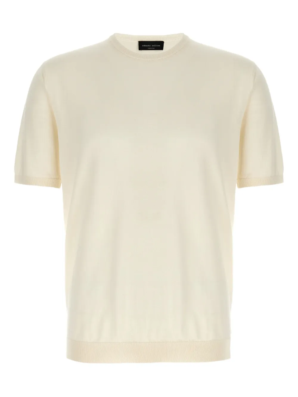 Roberto Collina Katoenen T-shirt met ronde hals Beige