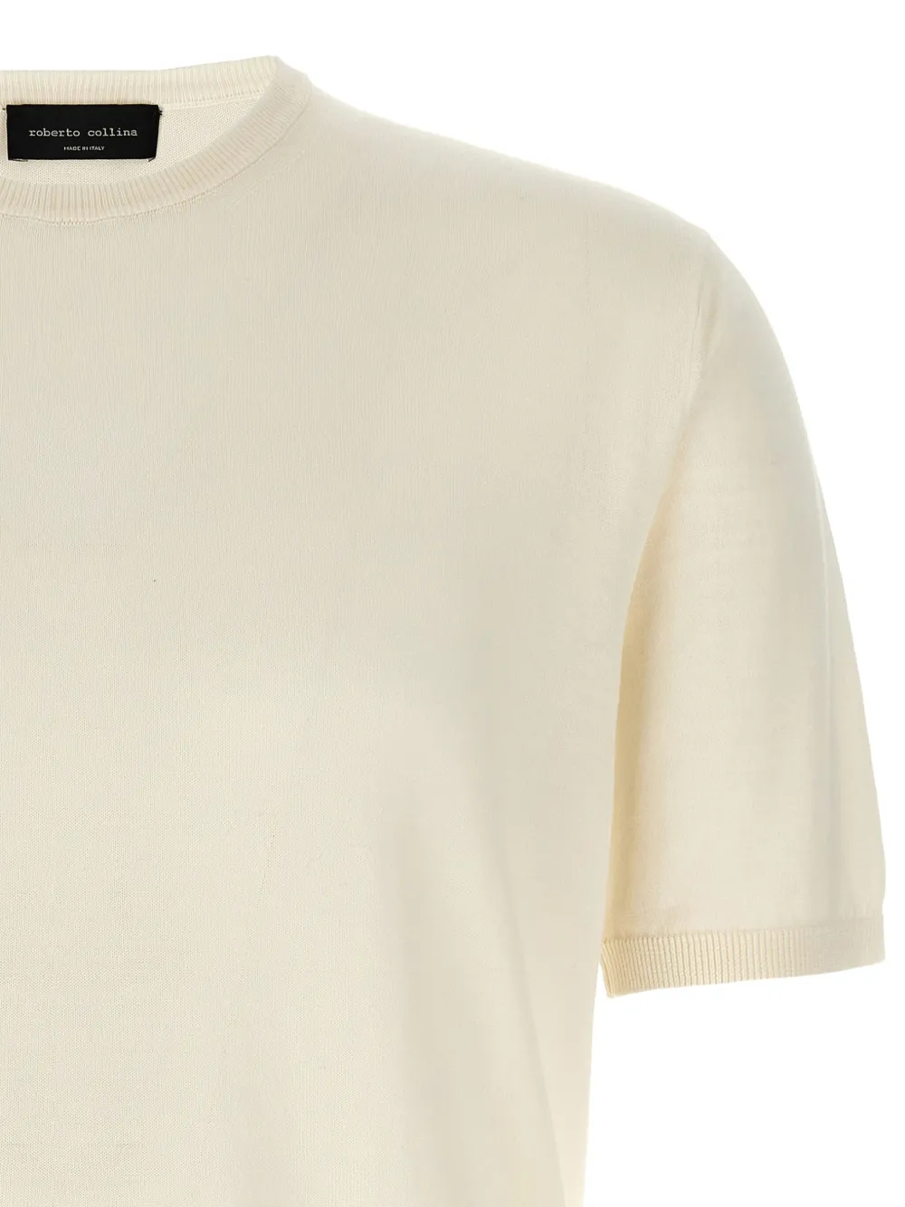 Roberto Collina Katoenen T-shirt met ronde hals Beige