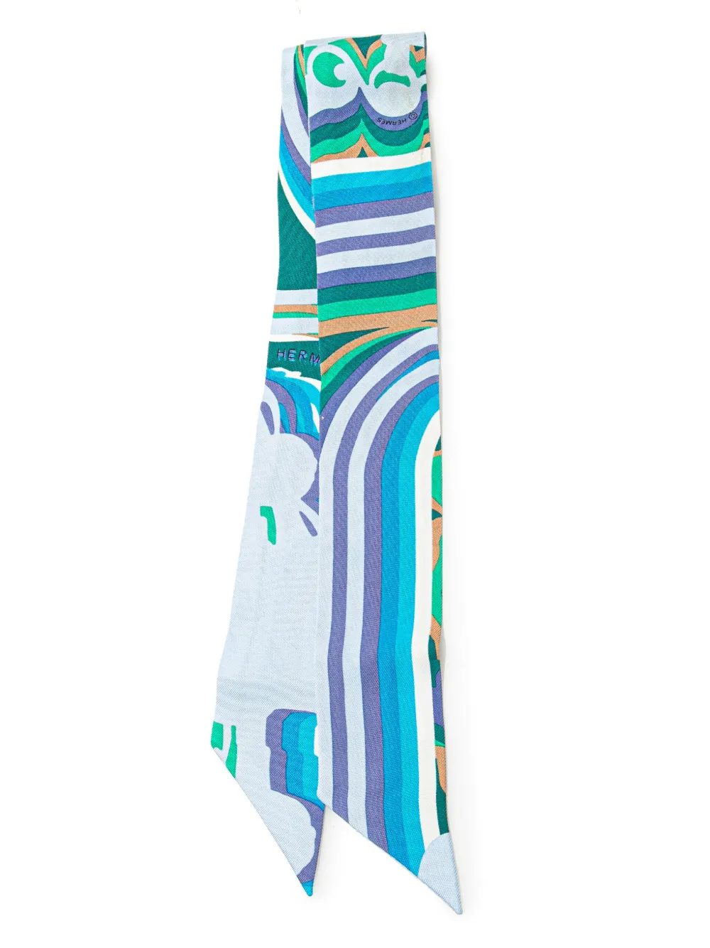 Hermès Pre-Owned 2000-2020 Brides de Gala Shadow Silk Twilly Scarf scarves | Blue | Image 1