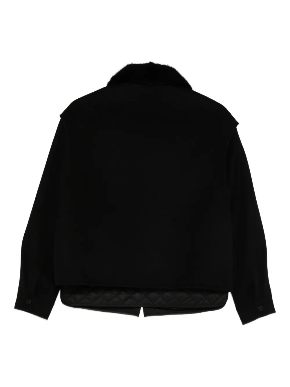 Liska Fur-collar Quilted-detail Jacket In Black