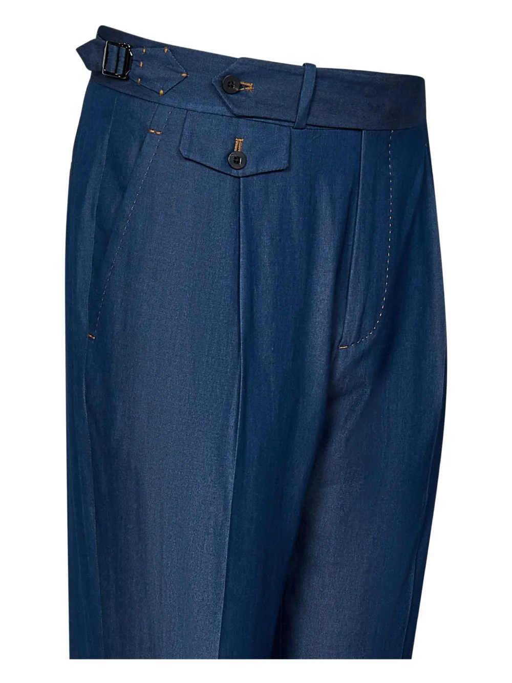 FRANZESE COLLECTION Plooibroek met knoopzak Blauw