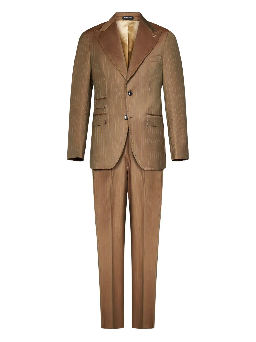 pinstripe peak-lapel suit