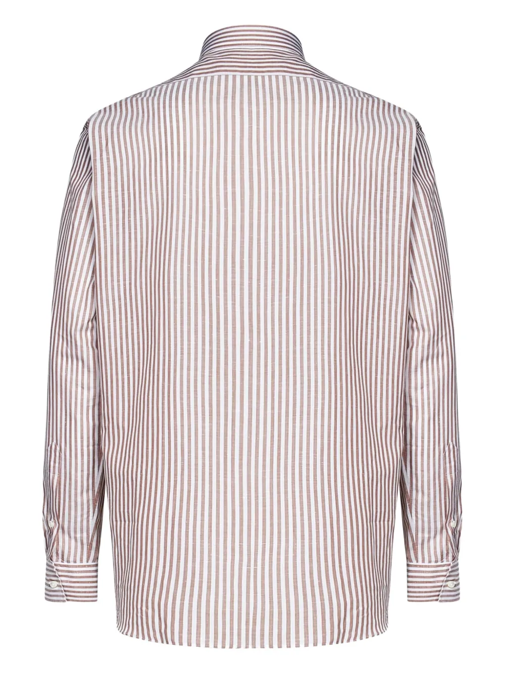 FRANZESE COLLECTION David Beckham gestreept overhemd met gespreide kraag Beige