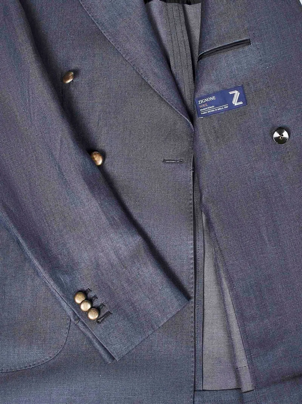 FRANZESE COLLECTION Blazer met dubbele rij knopen en opstaande revers Blauw