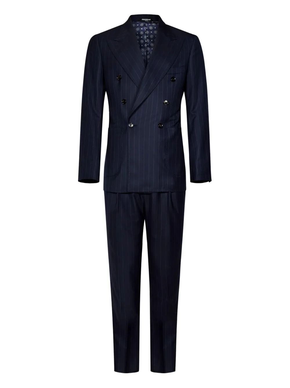 FRANZESE COLLECTION pinstripe double-breasted wool suit Blauw