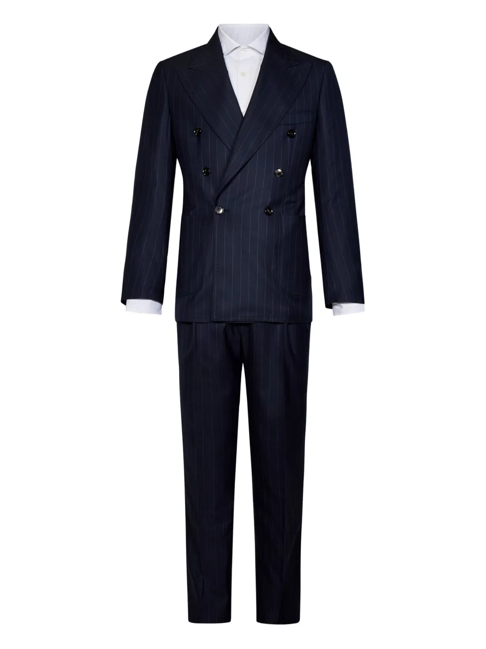 FRANZESE COLLECTION Pak met krijtstreep Blauw