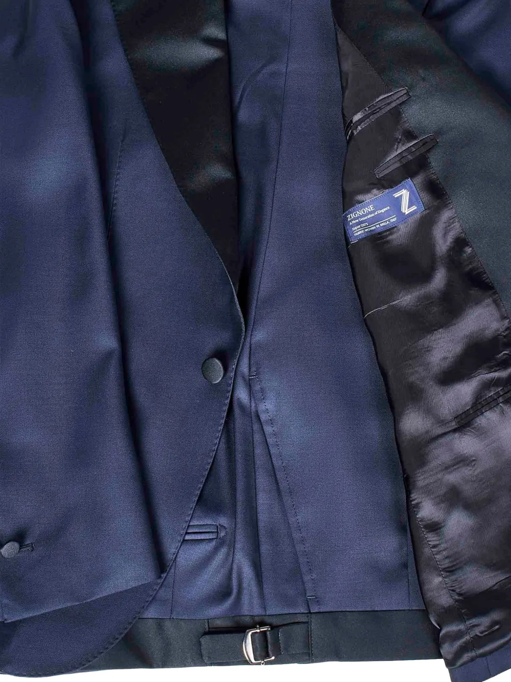 FRANZESE COLLECTION Stefano de Martino pak met enkele rij knopen Blauw