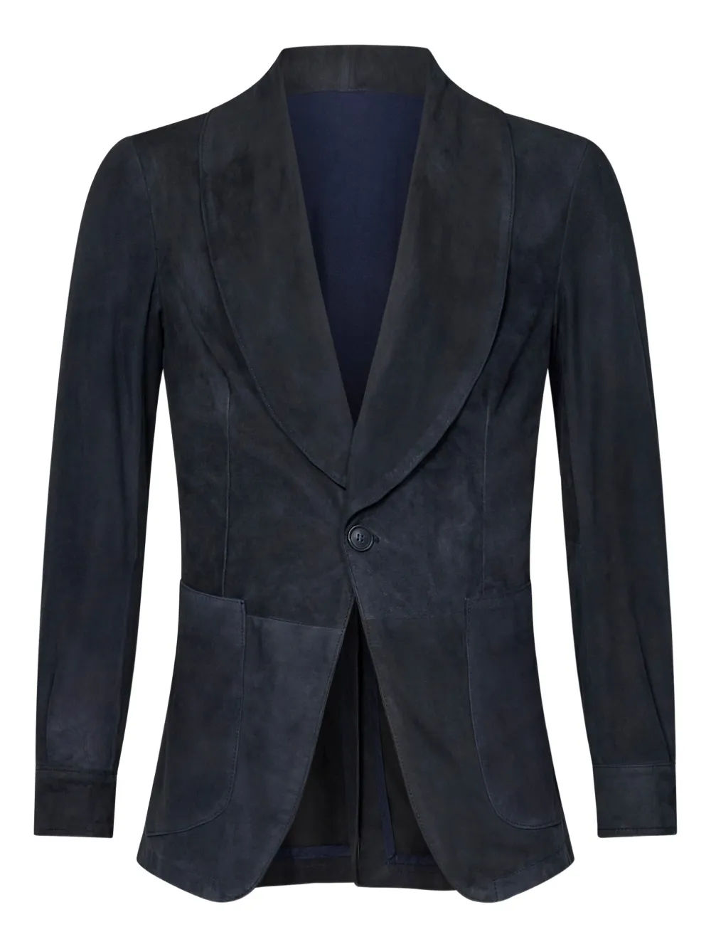 FRANZESE COLLECTION Blazer met sjaalkraag en opgestikte zak Blauw