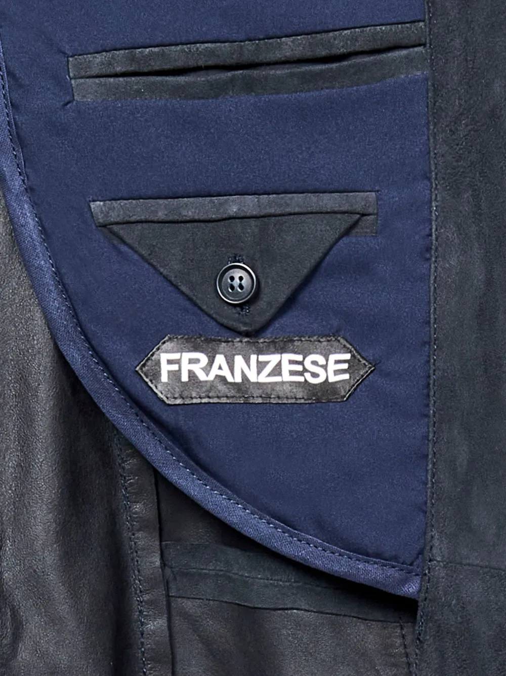 FRANZESE COLLECTION Blazer met sjaalkraag en opgestikte zak Blauw