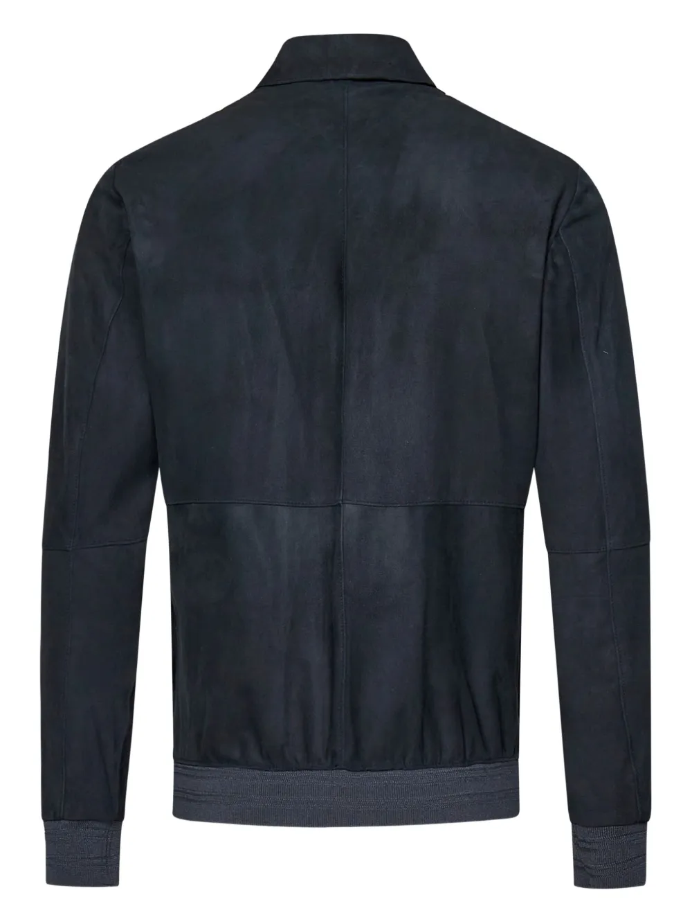FRANZESE COLLECTION Leren jack met dubbele slippers en rits Blauw