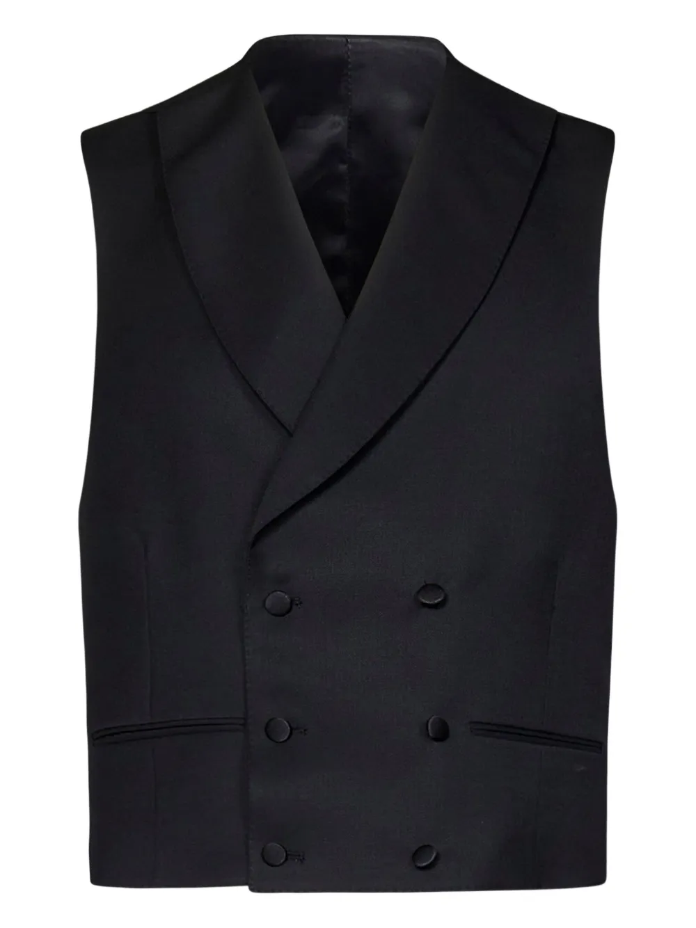 FRANZESE COLLECTION satin-detail single-breasted suit (set of three) Zwart