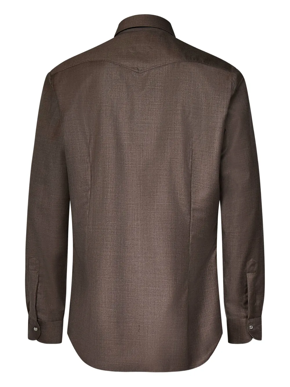 FRANZESE COLLECTION Yoke overhemd met klepzak Bruin