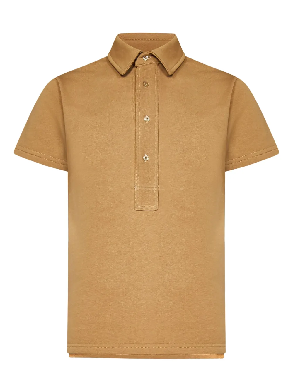 FRANZESE COLLECTION Wimbledon poloshirt met knopenbies Bruin