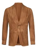 FRANZESE COLLECTION shawl-collar patch-pocket leather jacket - Brown