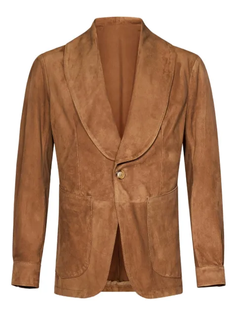 FRANZESE COLLECTION Jaqueta de couro com gola xale