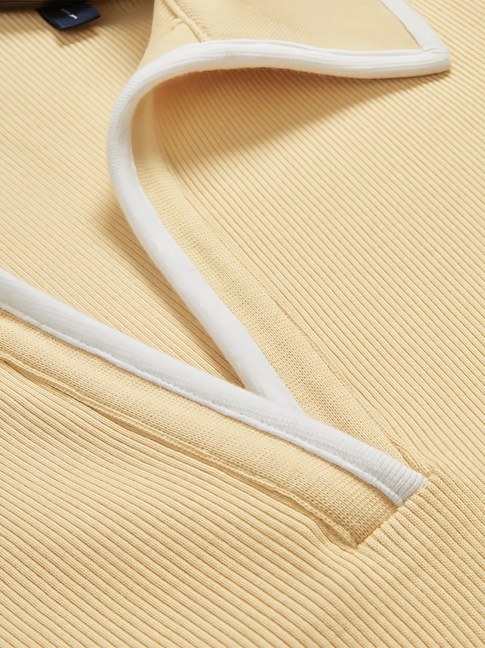 Veronica Beard Kearney Contrast Trim Rib Polo In Brown