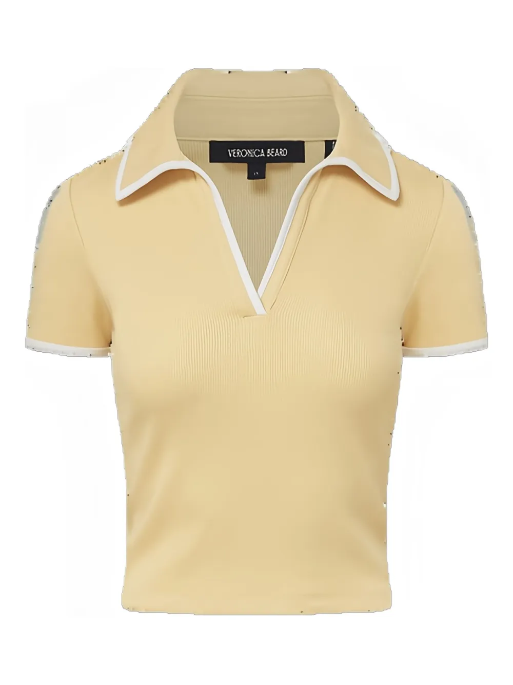 Veronica Beard contrast-piping ribbed top | Yellow | Image 1