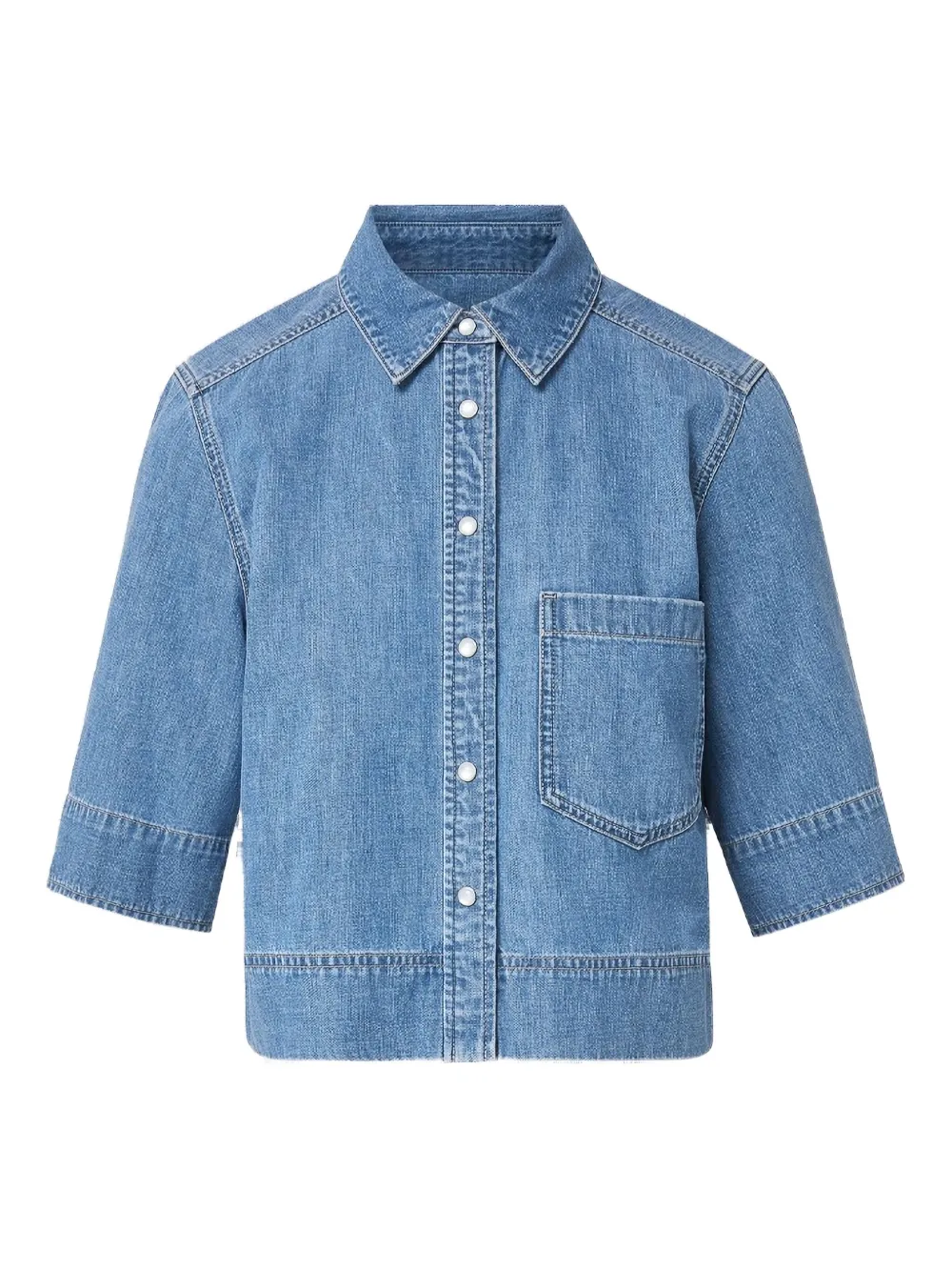 Veronica Beard denim short-sleeve shirt | Blue | Image 1