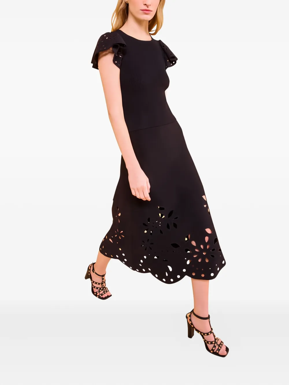 Ulla Johnson Edith top met ruchemouwen - Zwart