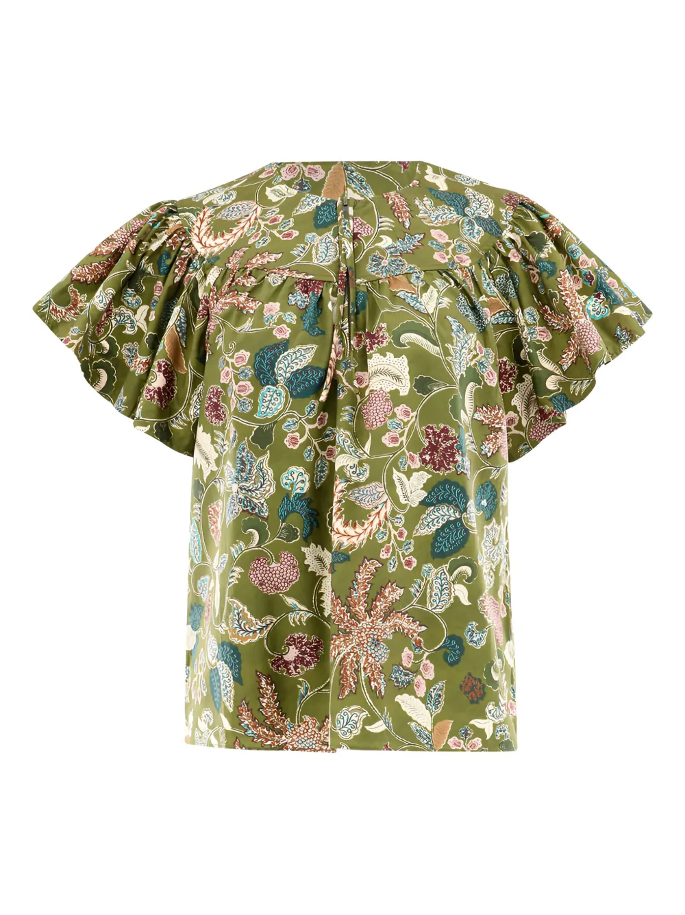 Ulla Johnson Perline Flutter-sleeve Floral Blouse In Multi