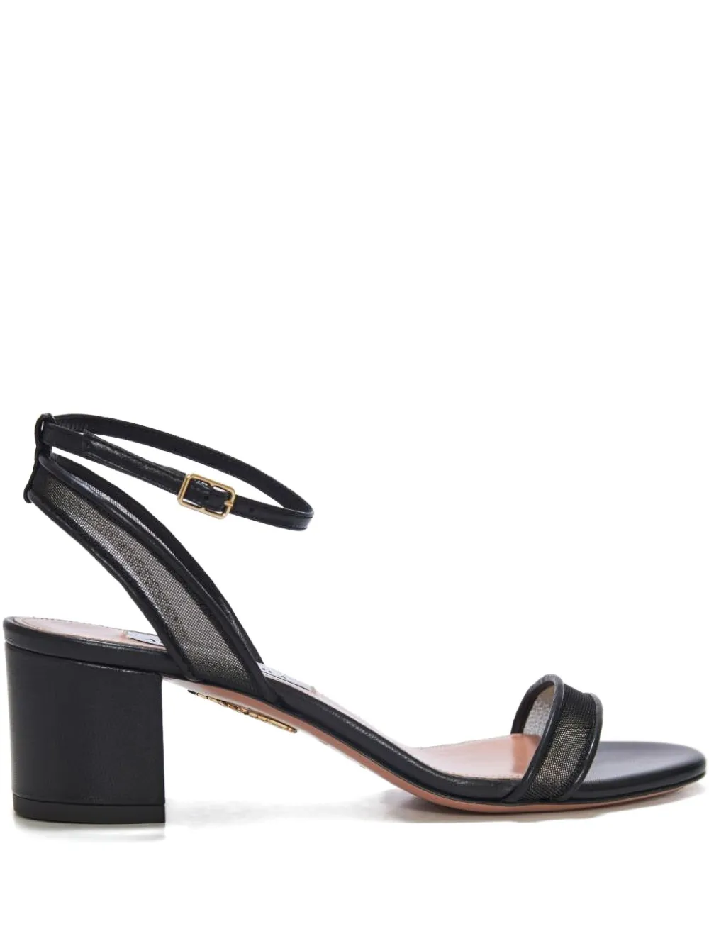 Aquazzura 50mm Minimalist mesh-panel block-heel sandals Black
