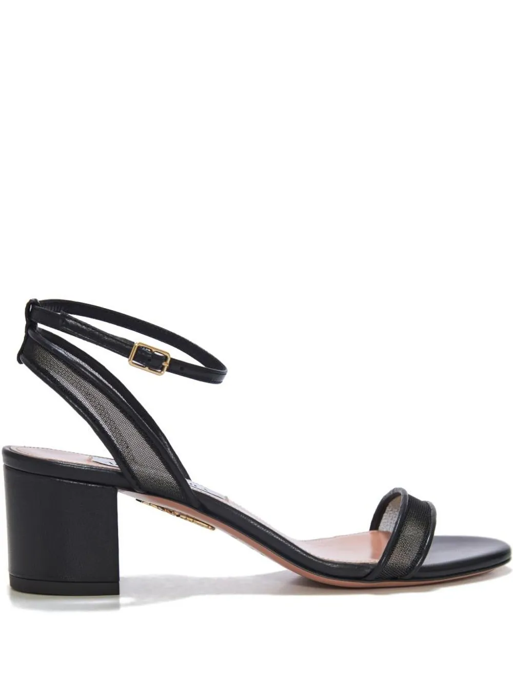 Aquazzura 50mm Minimalist mesh-panel block-heel sandals Black