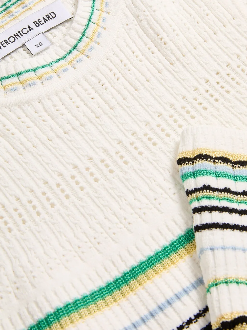 Veronica Beard Dawna gestreepte jurk Wit