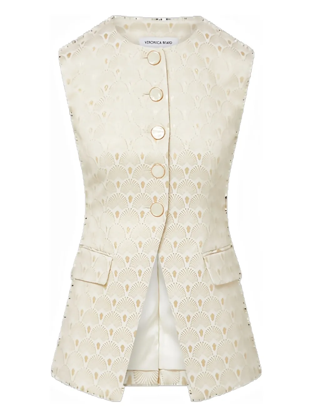 Veronica Beard Lois Button-fastening Waistcoat In Neutral