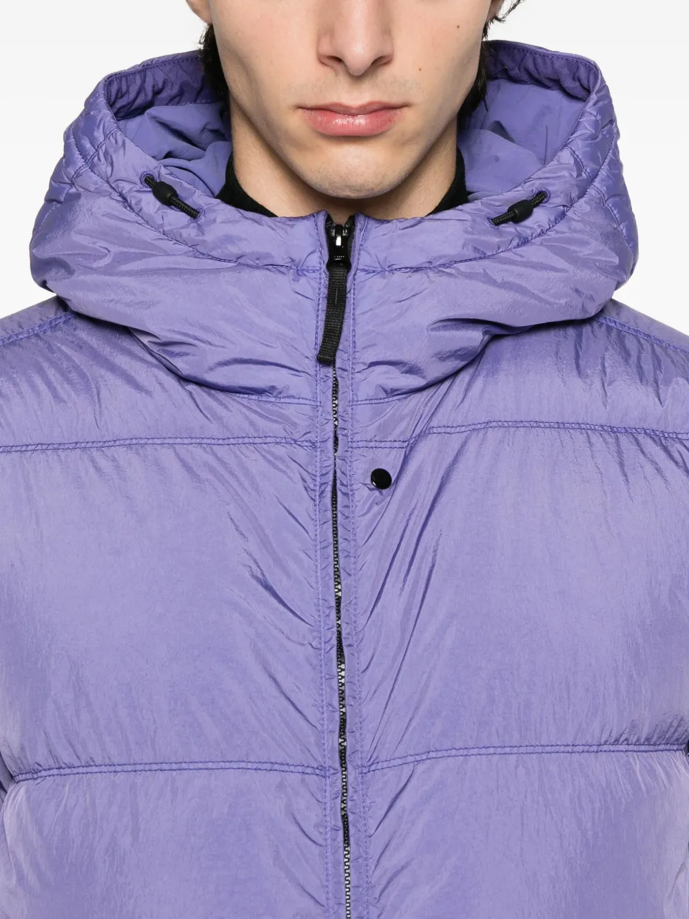 Stone Island hooded quilted jacket Paars