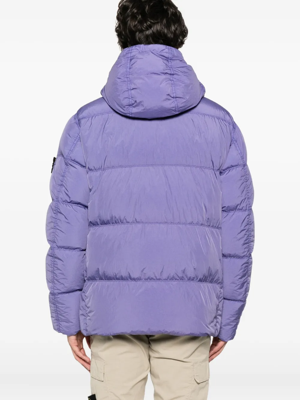 Stone Island hooded quilted jacket Paars