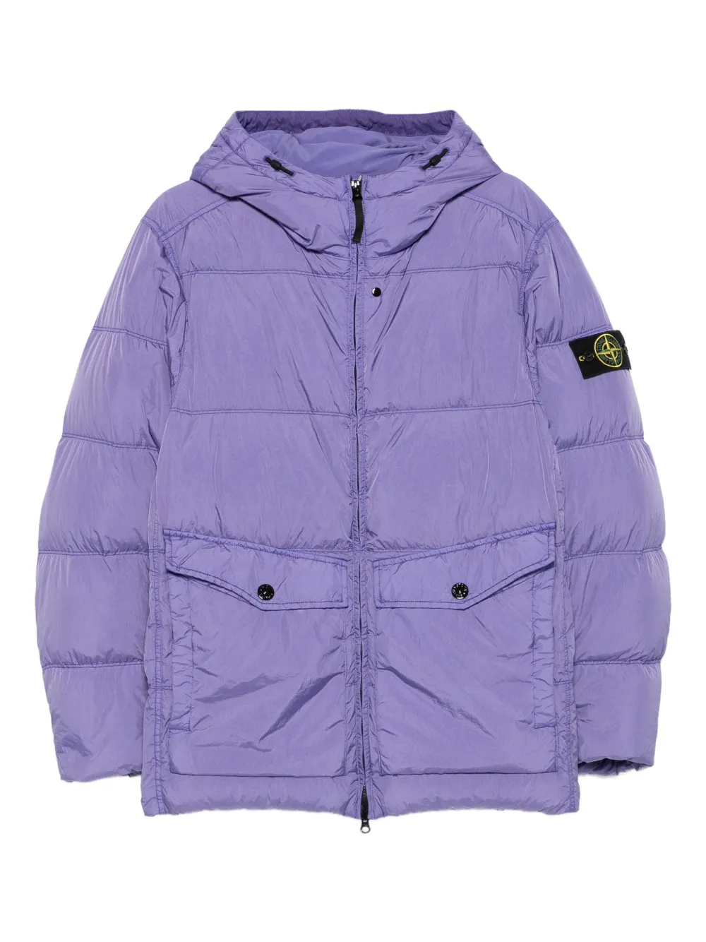 Stone Island hooded quilted jacket Paars