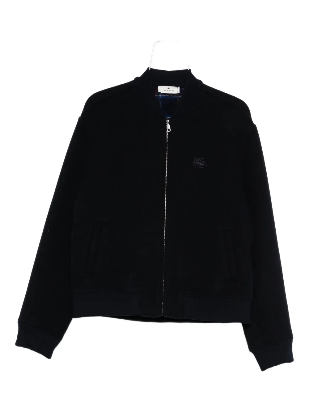 ETRO embroidered zip-up bomber jacket - Blu
