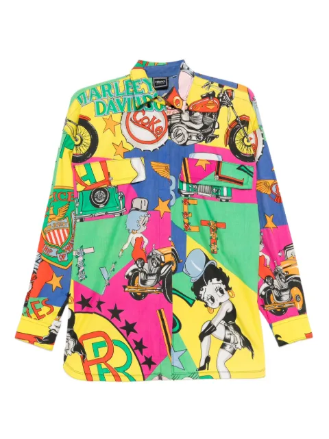 Versace Pre-Owned x Harley Davidson x Betty Boop 2000s Hemd mit Print