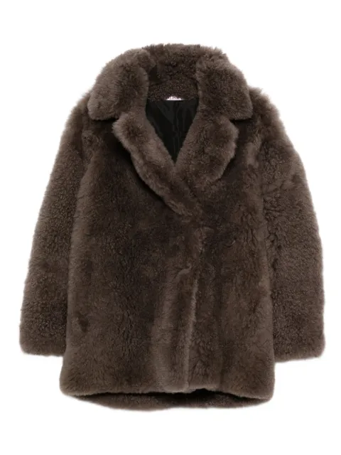 Liska lapel-collar goat-fur coat